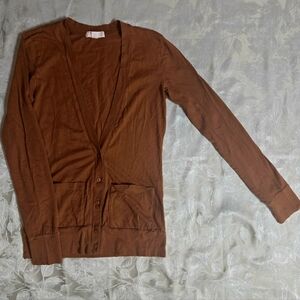 XXI Women Medium V-Neck Long Sleeve Cardigan Pockets Terra S/P Preppy Bohemian